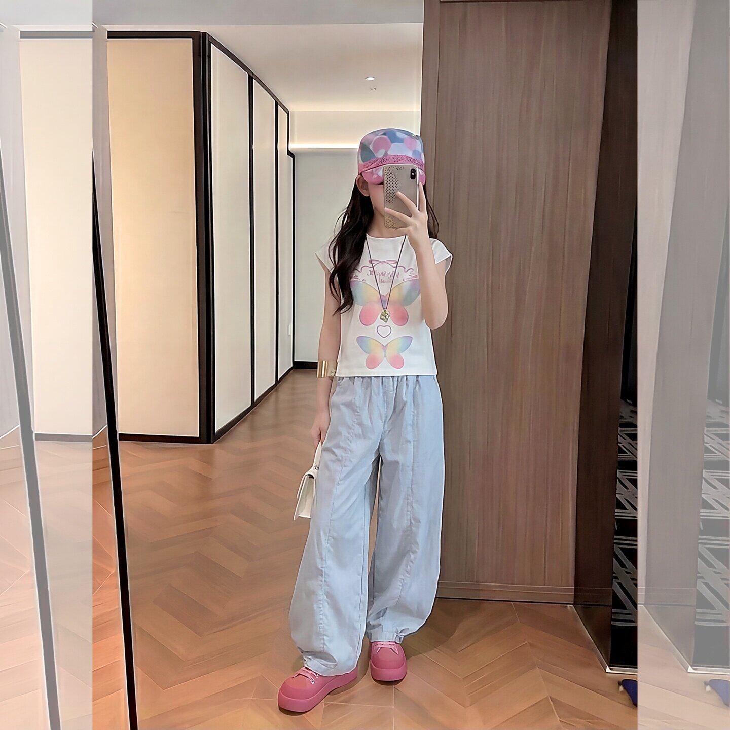 2026新款女童装套装夏季儿童女孩洋气工装裤女大童夏装短袖两件套
