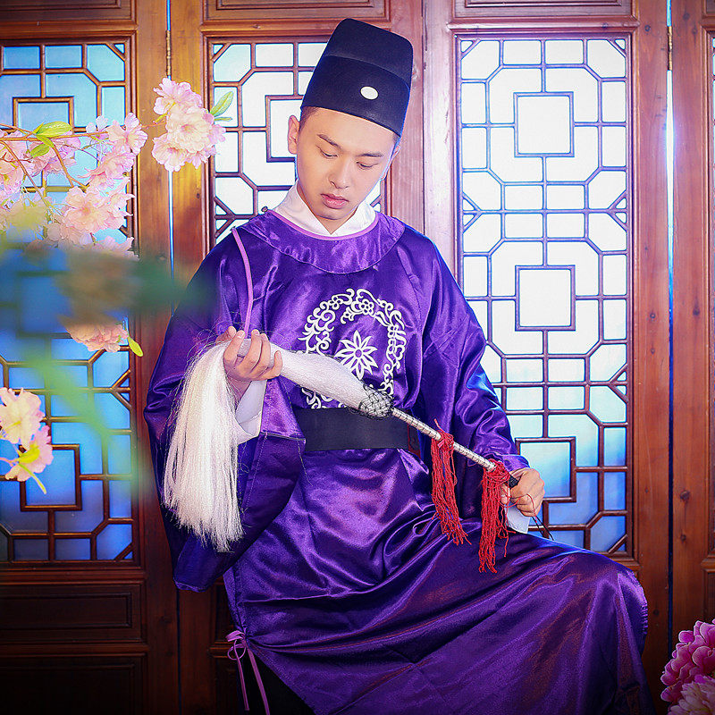 明朝太监服装大袖衫 舞台表演太监服装 古装戏服男公M公服 锦纶材