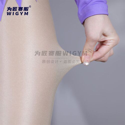 为匠赛服健美操连体袜啦啦操比赛芭F蕾闪光丝袜舞蹈体操珠光裤袜