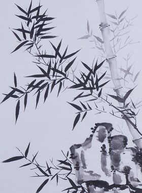 纯手绘竹子图挂画国画写s意画花鸟水墨画字画条幅书房客厅艺术装