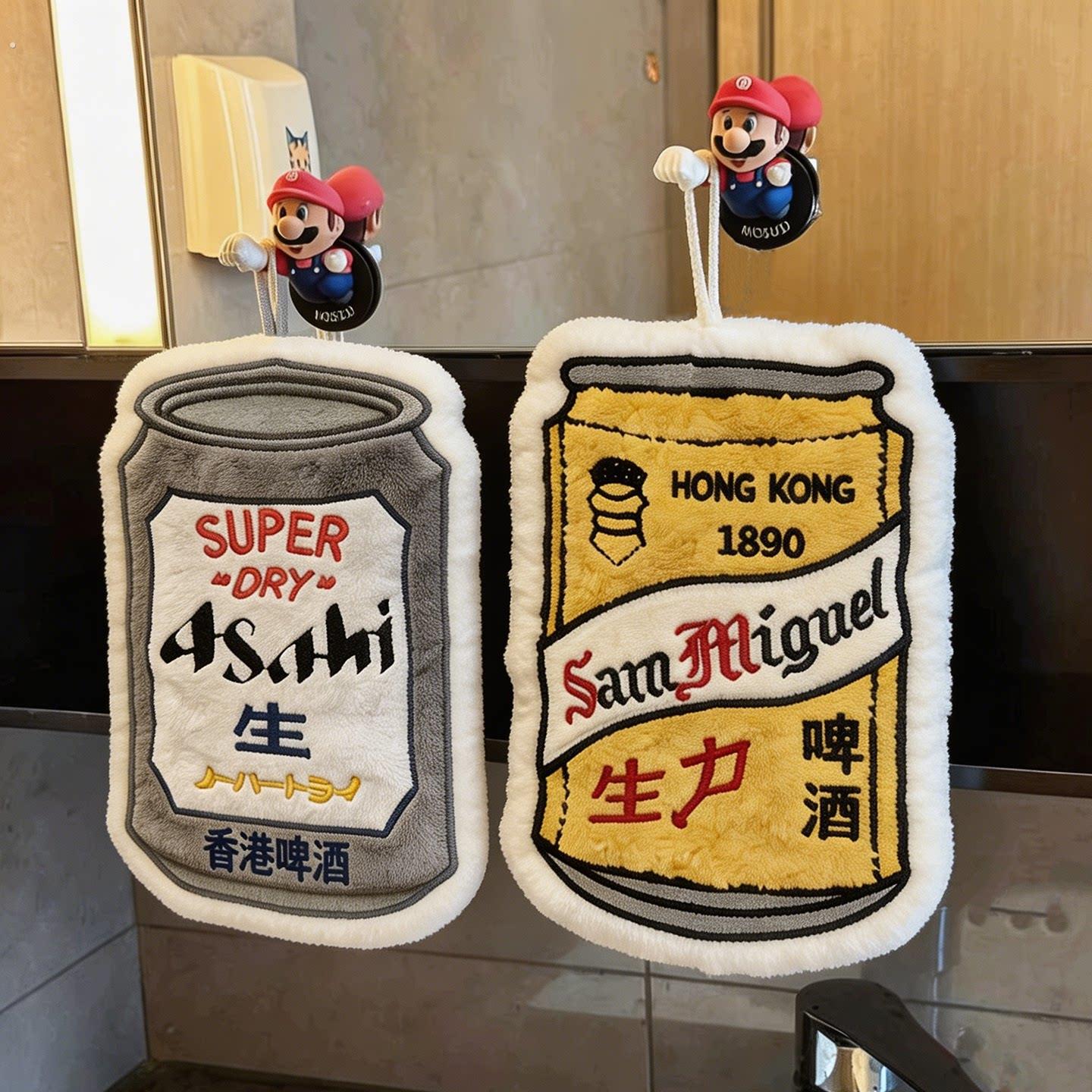 港风擦手巾挂式加厚珊瑚绒复古厨房抹布吸水速干抹手巾创意手帕