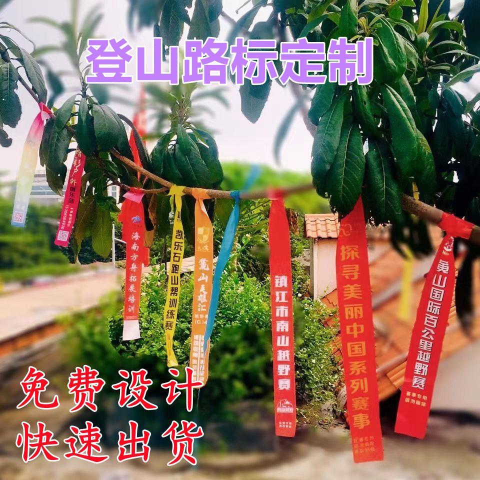 户外驴友飘带定制路标登山路引标记路条丝带布条树条徒步比赛彩带