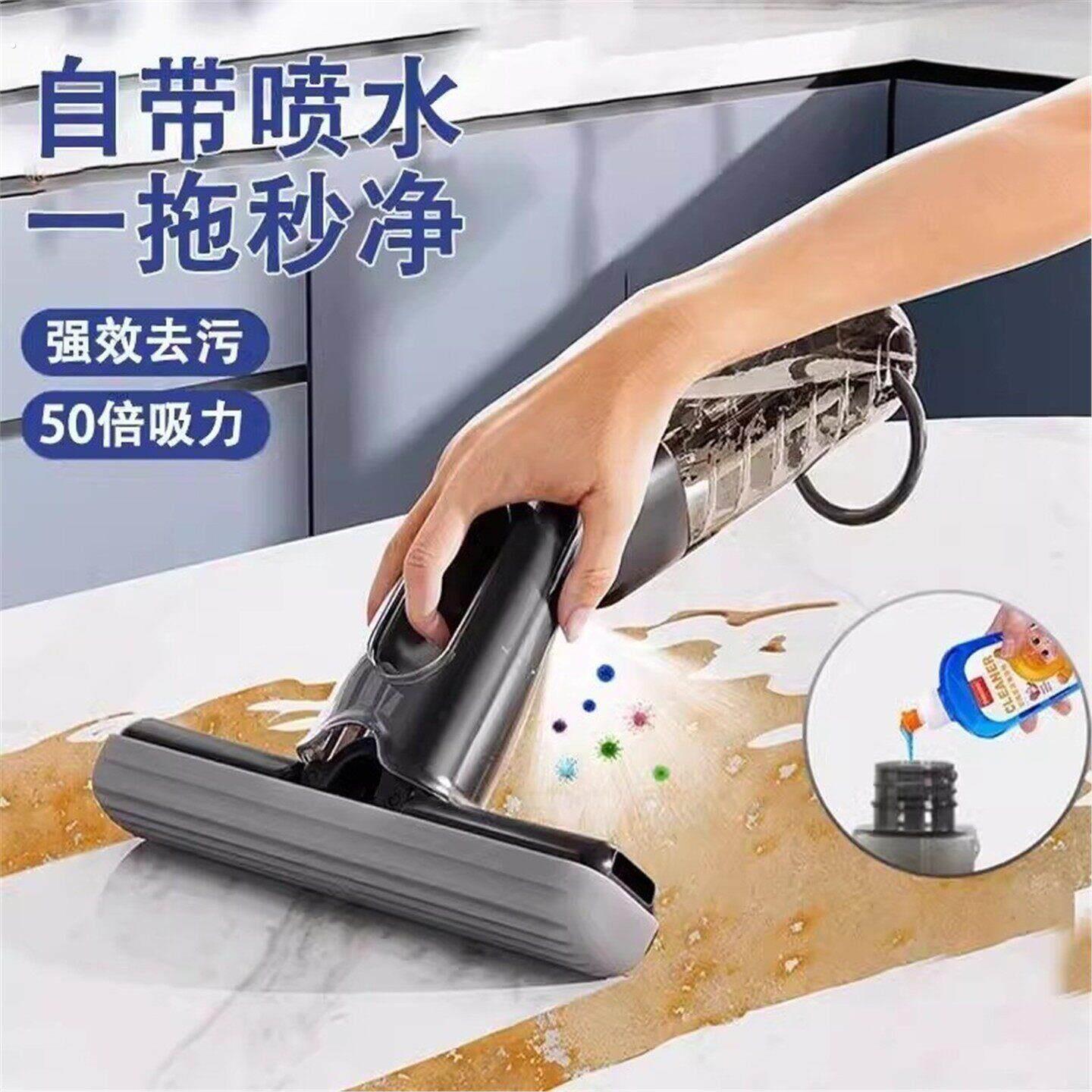 升级海绵拖把迷你吸水神器家用懒人多功能折叠免手洗桌面浴室清洁