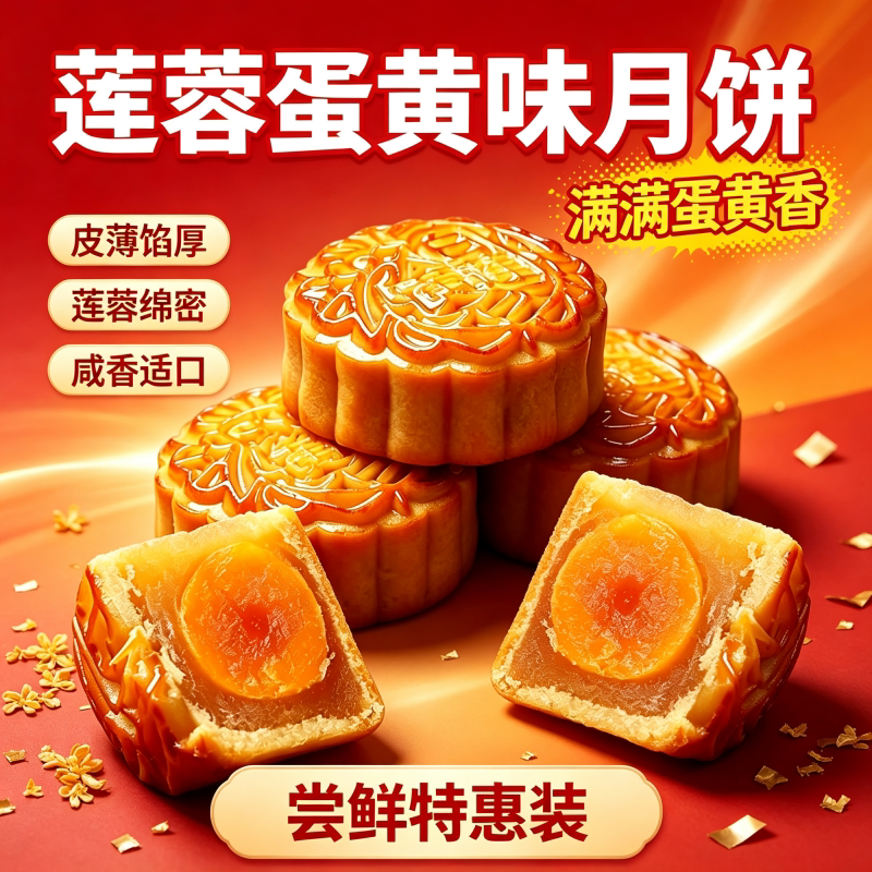 正宗广式莲蓉蛋黄月饼手工现做