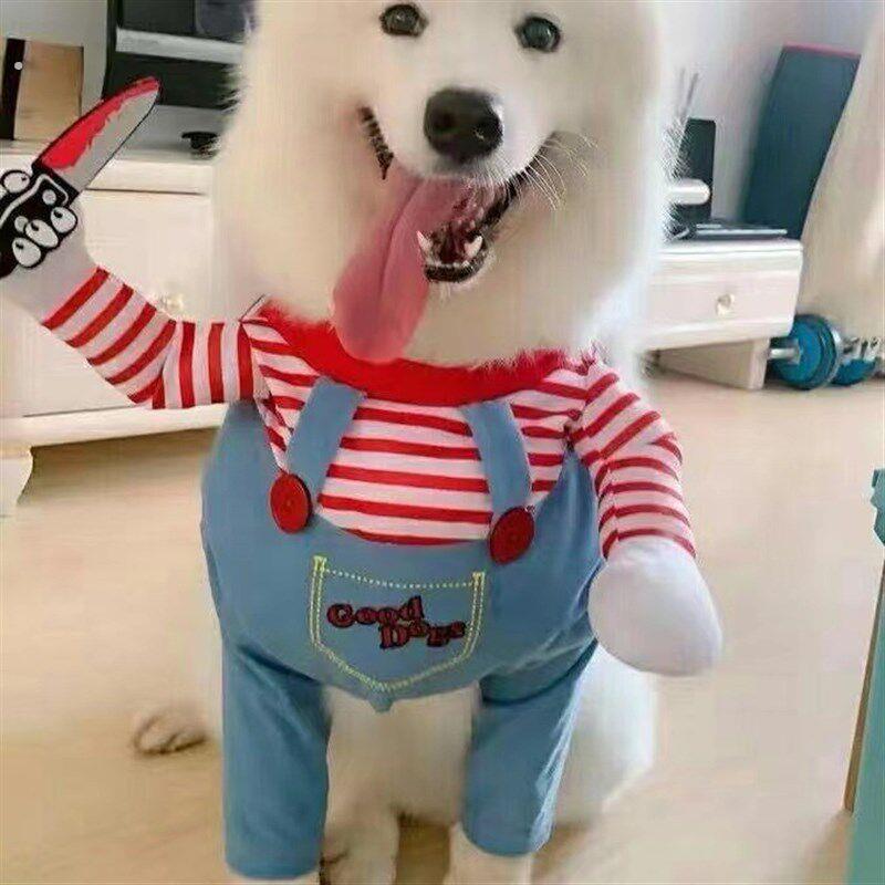 搞怪万圣节宠物变身装柯基柴犬站立衣服小型犬狗狗服装猫咪衣服