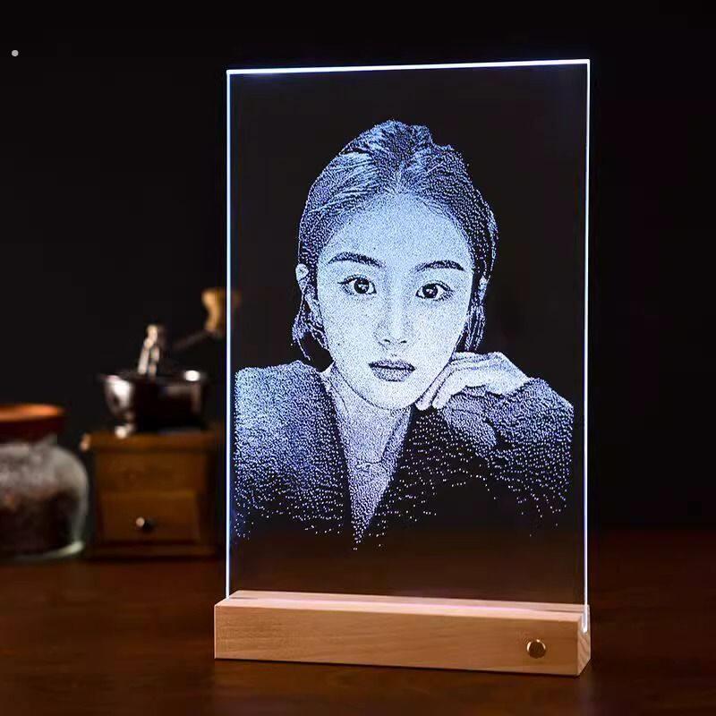 生日礼物女生小众高级感锤子玻璃画定制琉璃敲击画照片七夕情侣生图片