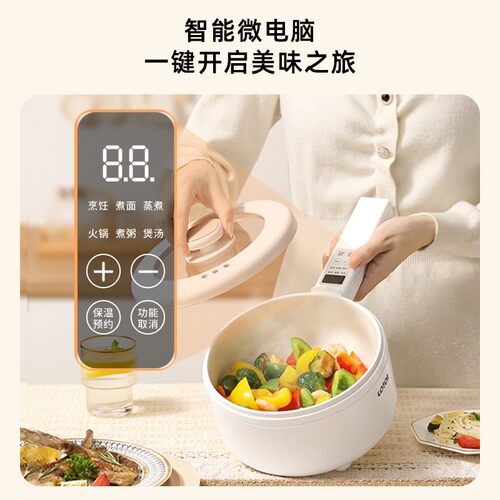 LOTOR徕多电煮锅多功能蒸煮一体小型炒菜学生宿舍小电锅料理锅