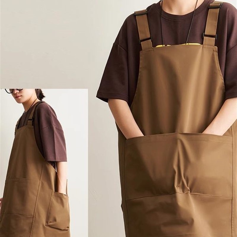 爆款咖啡师围裙厨j房餐厅防泼水奶茶蛋糕超市理发店工作服定制log