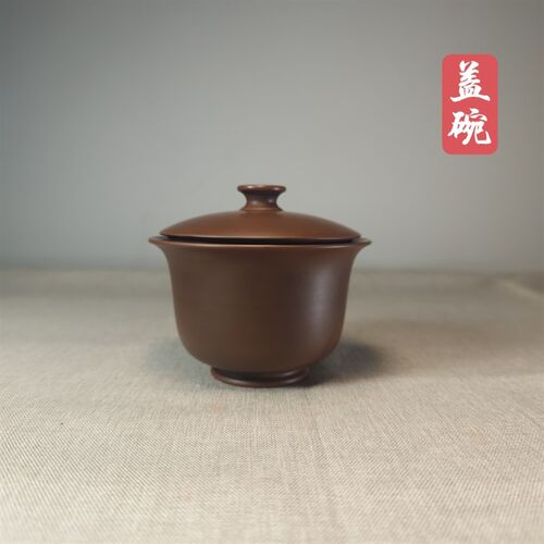 坭兴陶盖碗手抓茶壶全孔防烫带过滤广西钦M州中式泡茶具非建水紫