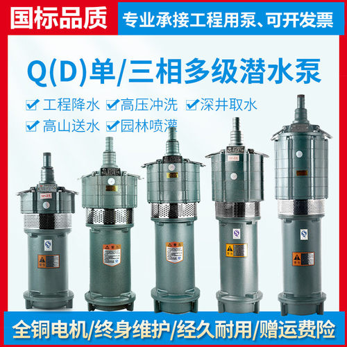 农用高扬程水泵2寸100米220v三相380Hv多级50深井潜水泵抽水机灌