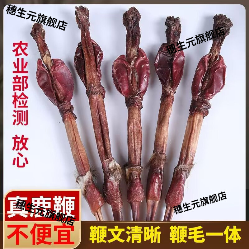 长白山整枝梅花鹿鞭干货泡酒炖汤