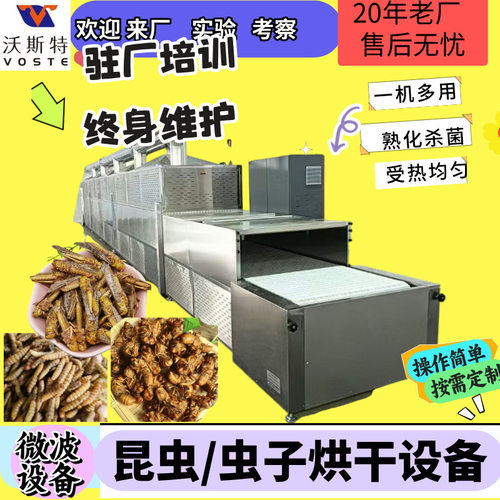 黄粉虫微波烘干设备 黑水虻微波干燥机 面包虫微波熟化杀菌设备