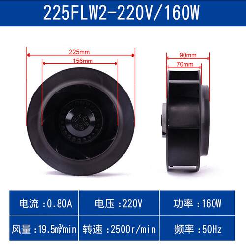 涡轮式离心风机133/175/180/190/220/225/250/280FLW2/3 工业静音