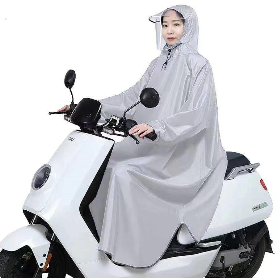 有袖电动车雨衣男女款机车长版全身防暴雨夏季单人骑行雨披
