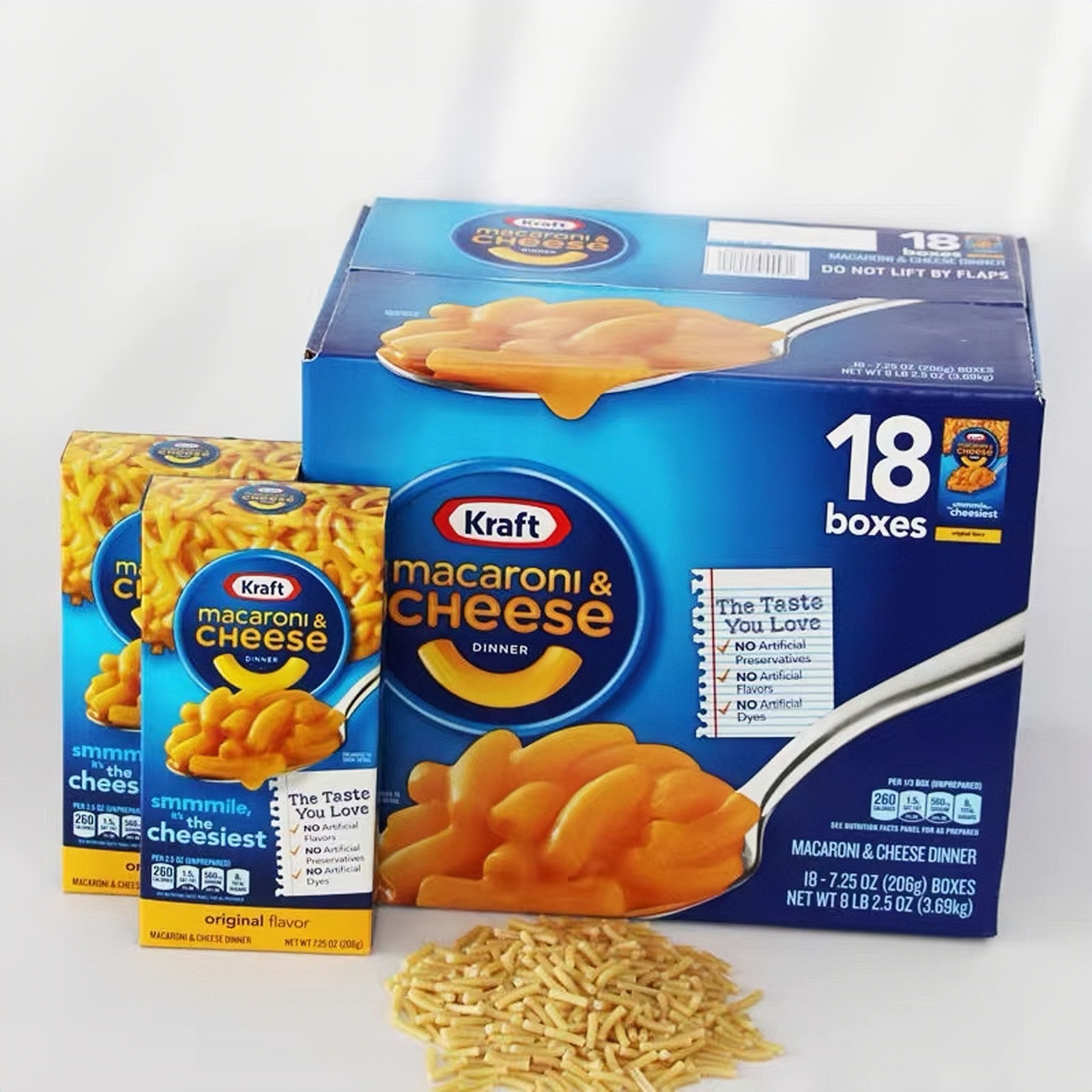 美国卡夫Kraft Macaroni Chese卡夫奶酪芝士通心粉206g*18盒意面
