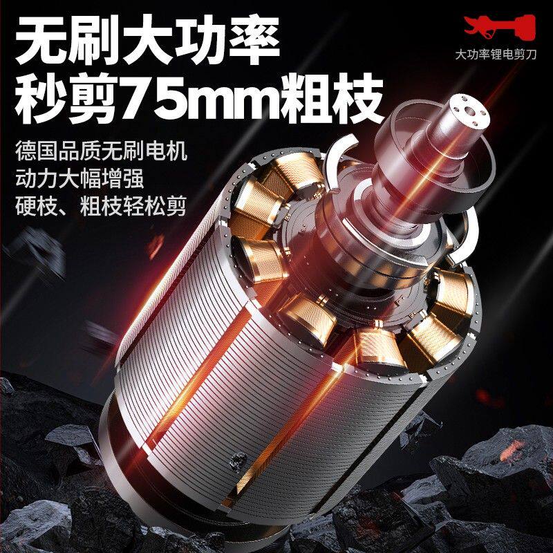 进口电动剪刀修枝剪专用果树剪充电式园林高粗枝剪枝剪新款锂电剪图片