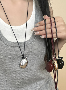 博主同款大号水瓶吊坠项链长款毛