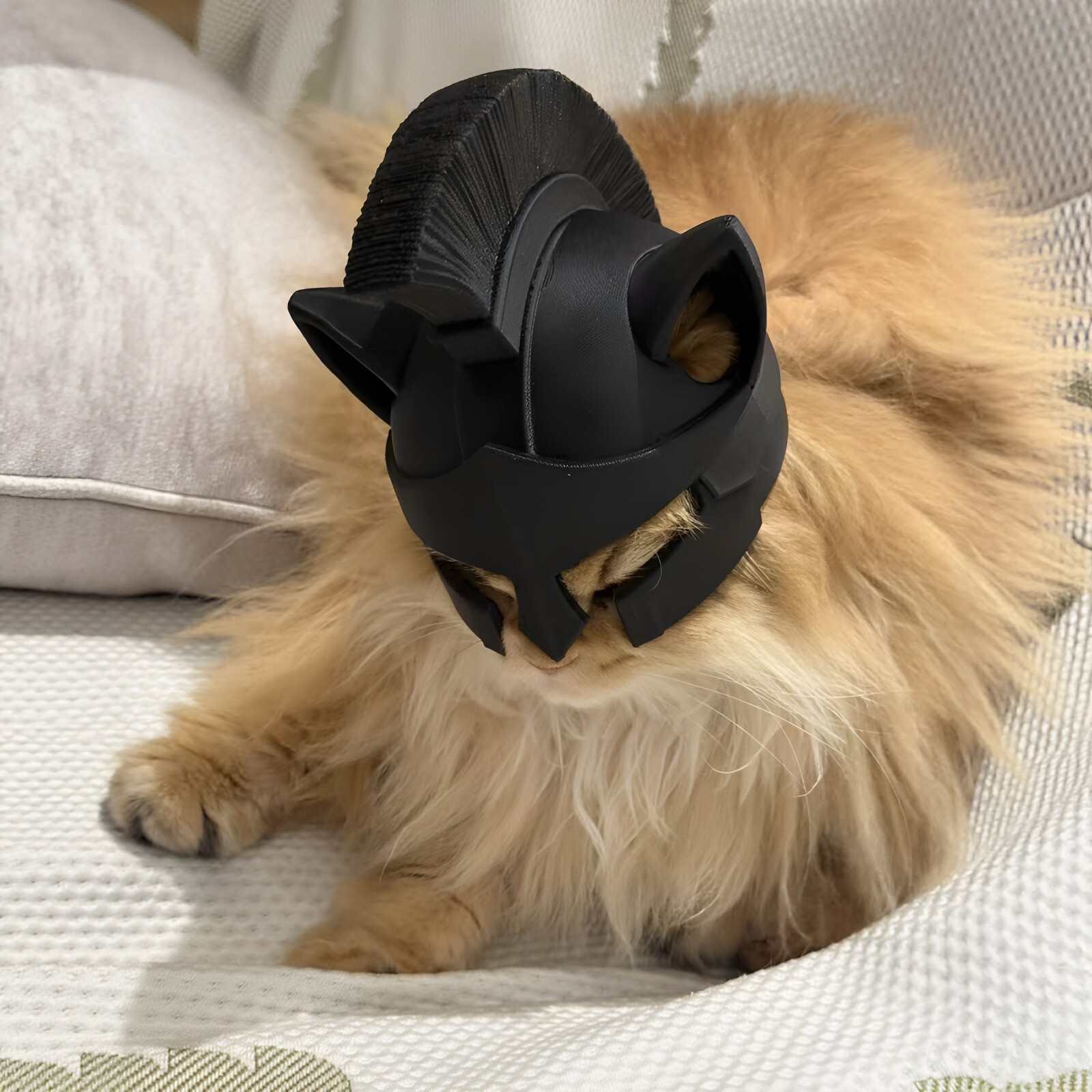 阿伽门农头盔猫咪！3D打印装甲头盔斯巴达摆件超轻装饰万圣节cos