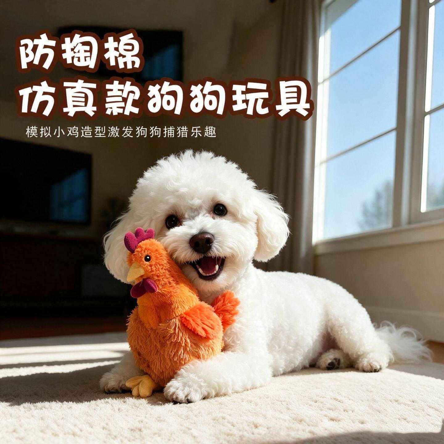 无棉花仿真大公鸡宠物玩具毛绒
