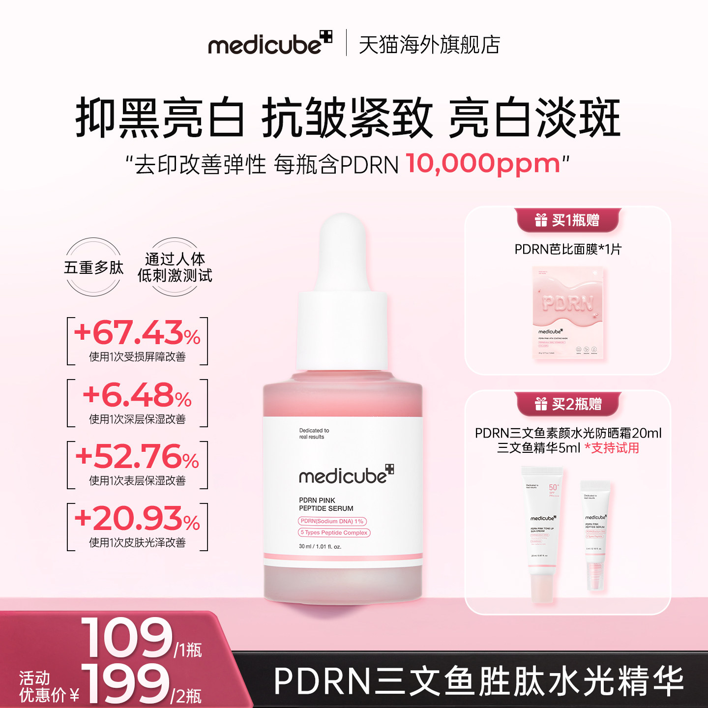 【1瓶/2瓶】medicube美蒂秋芙PDRN三文鱼灌注水光精华