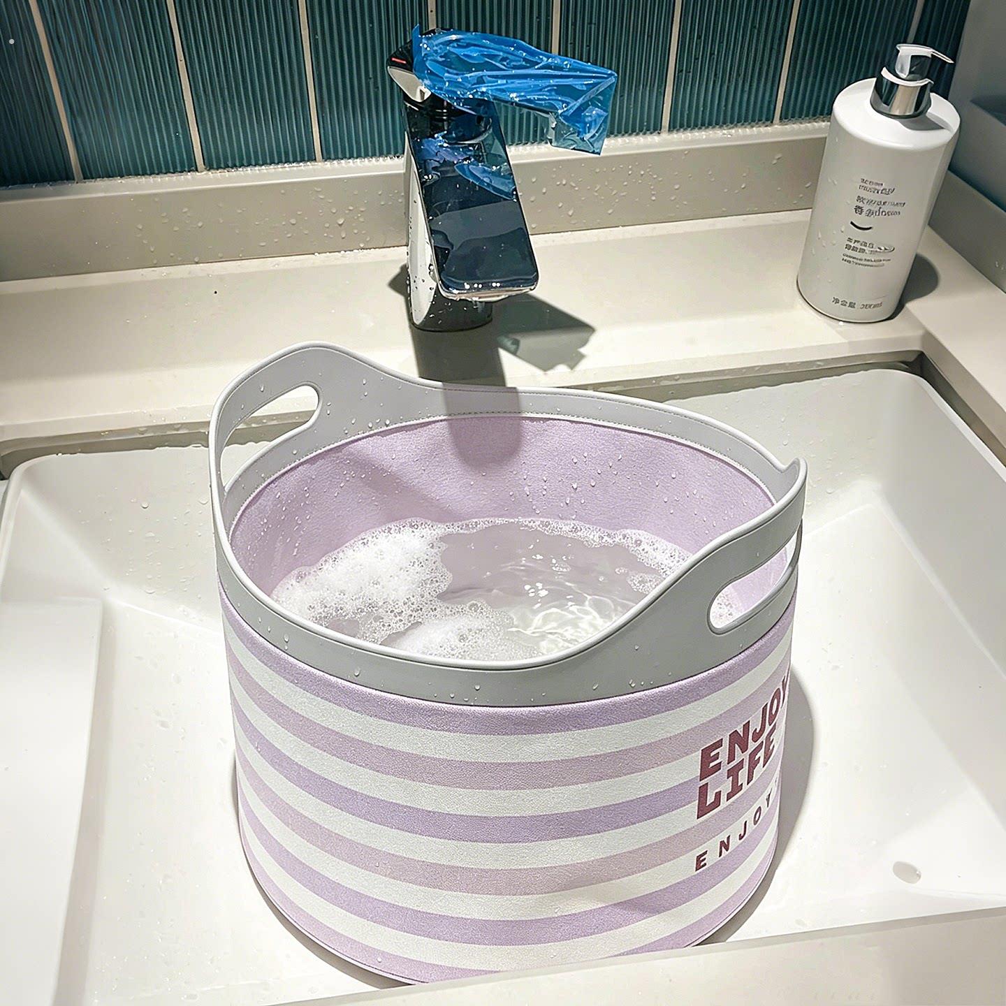 折叠盆洗衣洗脸盆折叠水桶旅行用品洗漱套装出差可携式泡脚桶加厚