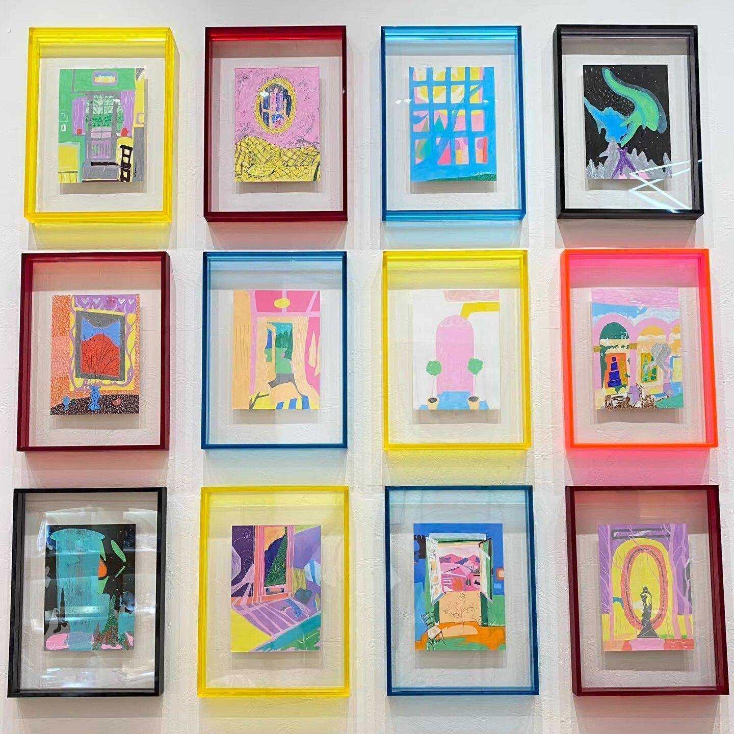 彩色压克力相框摆台照片墙定制挂墙画框展览展示装裱艺术画作品墙