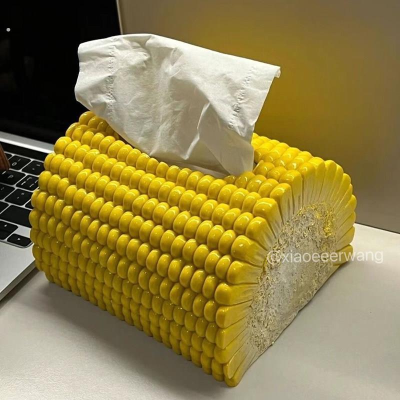玉米纸巾盒创意卫生纸盒家用客厅茶几纸巾收纳盒可爱桌面餐巾纸盒图片