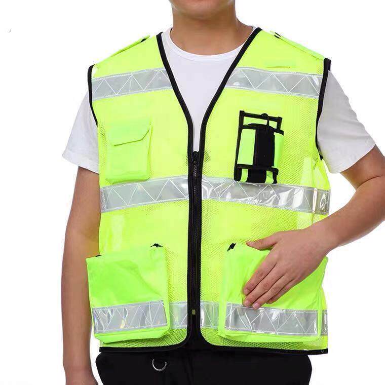 网布反光背心马甲交通背心骑行夜行安全救援衣服反光衣指挥官