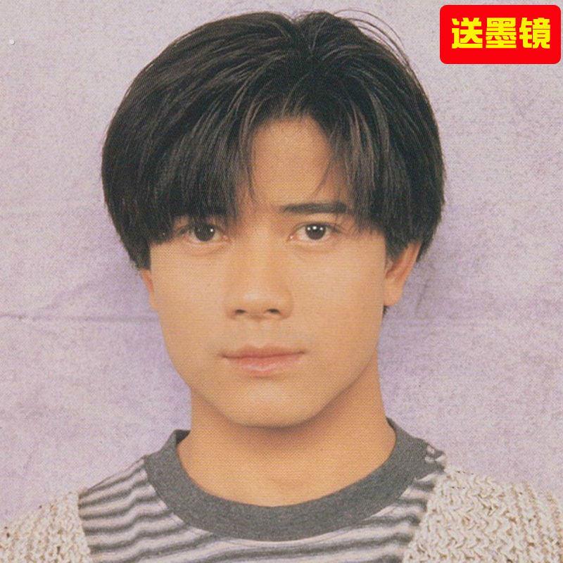 中分短发假发套自然棕男士假发高温丝材质表演用复古头套造型