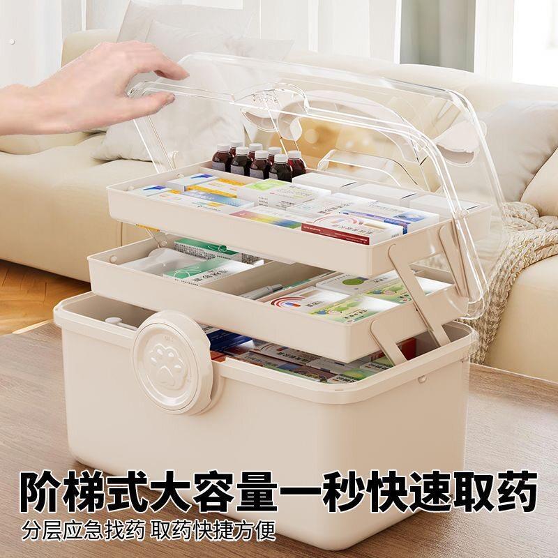 三层手提多功能收纳箱折叠工具箱美甲箱美术生塑料三层收纳盒