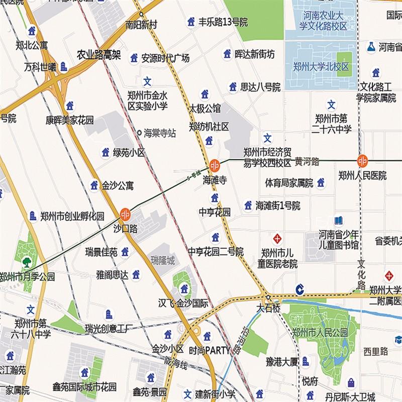 2021新款郑州市城区地图办公室挂图高清防水墙壁装饰实物推荐定制