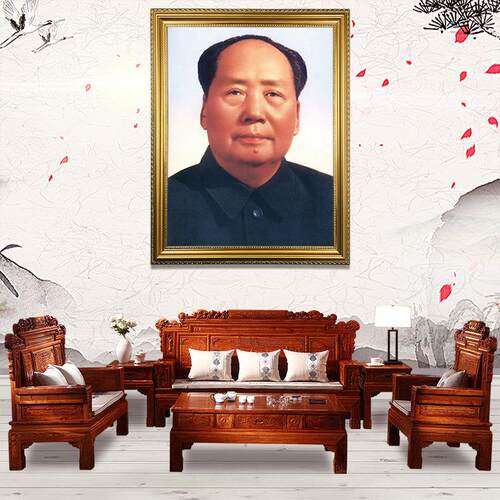 毛挂相席东像墙画墙面席东挂画装饰办公室伟人客厅中堂简装壁挂式