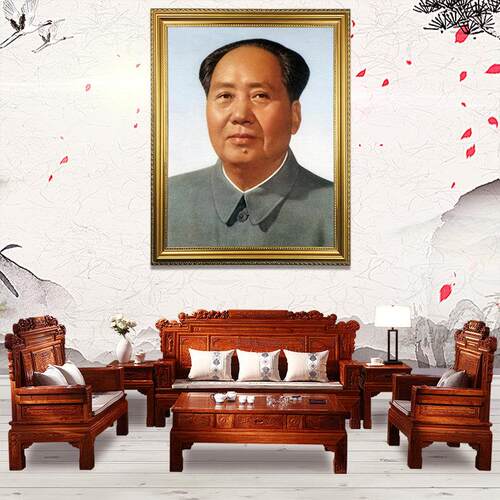 毛挂相席东像墙画墙面席东挂画装饰办公室伟人客厅中堂简装壁挂式