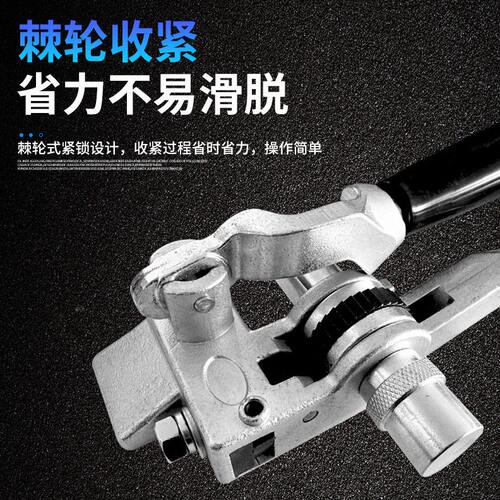 甄选便携式手动棘轮钳金属不锈钢钢带扎带盘带打包剪断拉紧工具源
