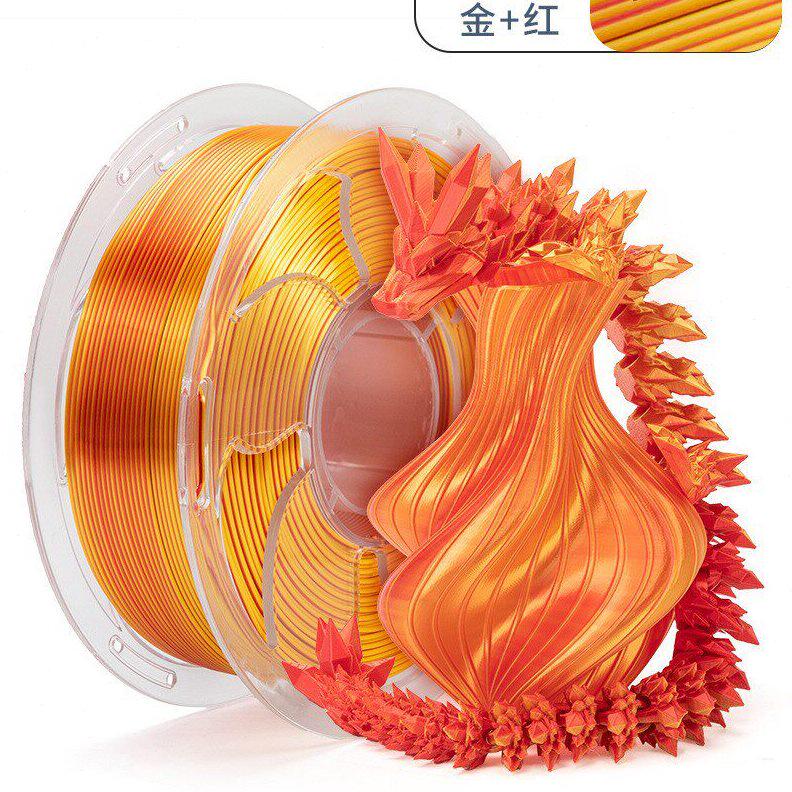 甄选拓森3D打印耗材PLA丝绸双色红蓝丝绸PLA耗材1KG3D打印机耗材图片