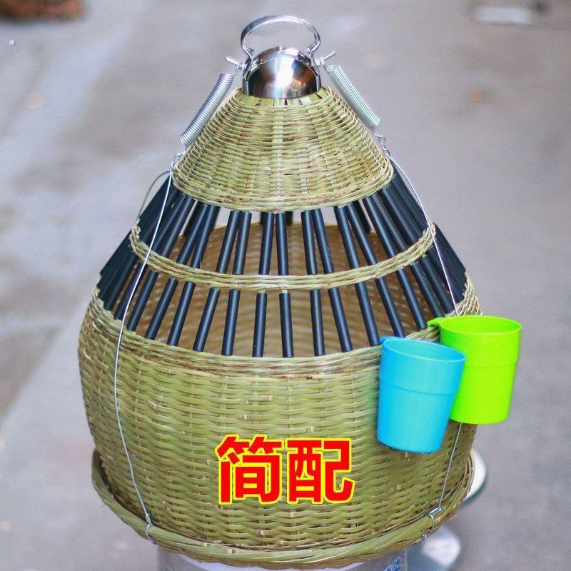 竹编鸡笼七彩山鸡笼42厘米粗尖头媒竹编鸡笼七彩鸡笼媒婚