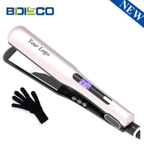 甄选专业沙龙美发工具卷发器LCD数显温宽版直发夹板负离子直发器