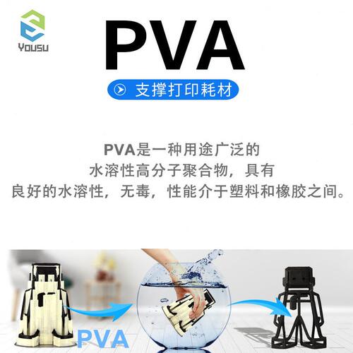 甄选PVA 水溶性可溶解可支撑打印材料3d打印机耗材0.5kg