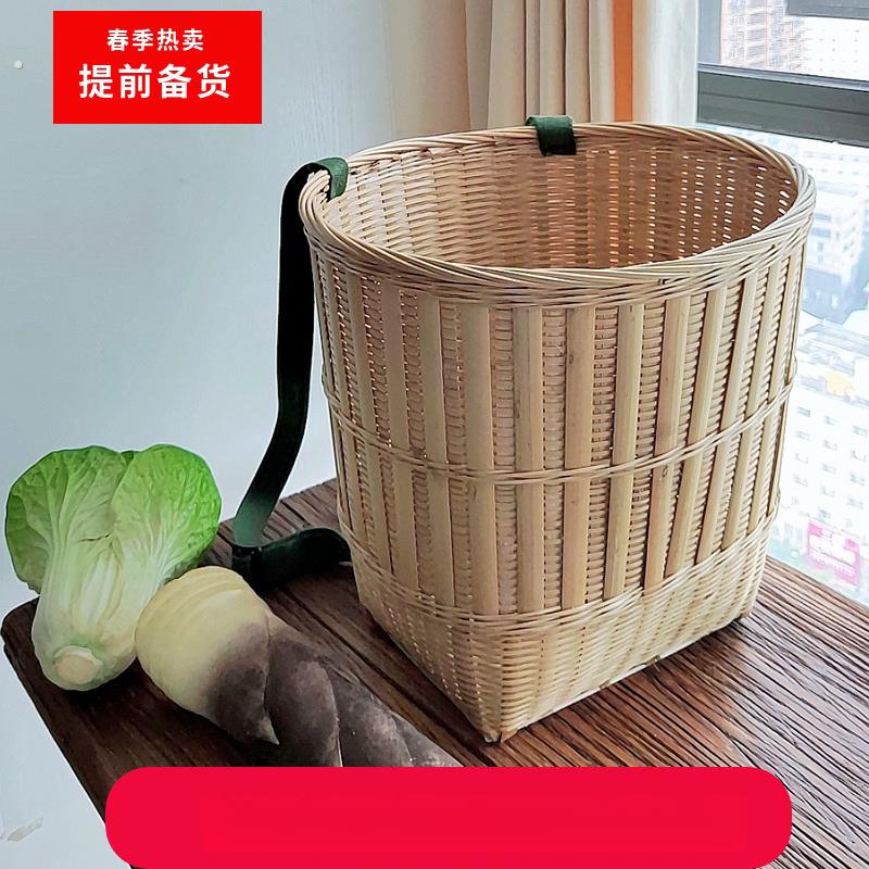 背篓竹编竹背筐竹背篼纯手工竹制品买菜竹子箩筐背篓