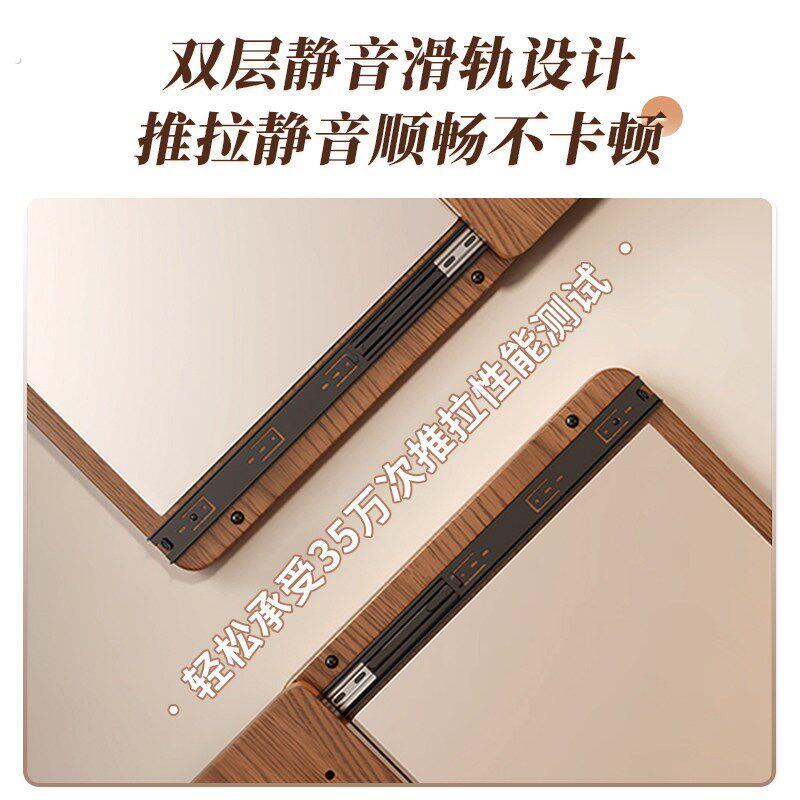实木洞洞板穿衣镜一体入户门玄关隐形推拉可关闭隐藏全身镜子定制