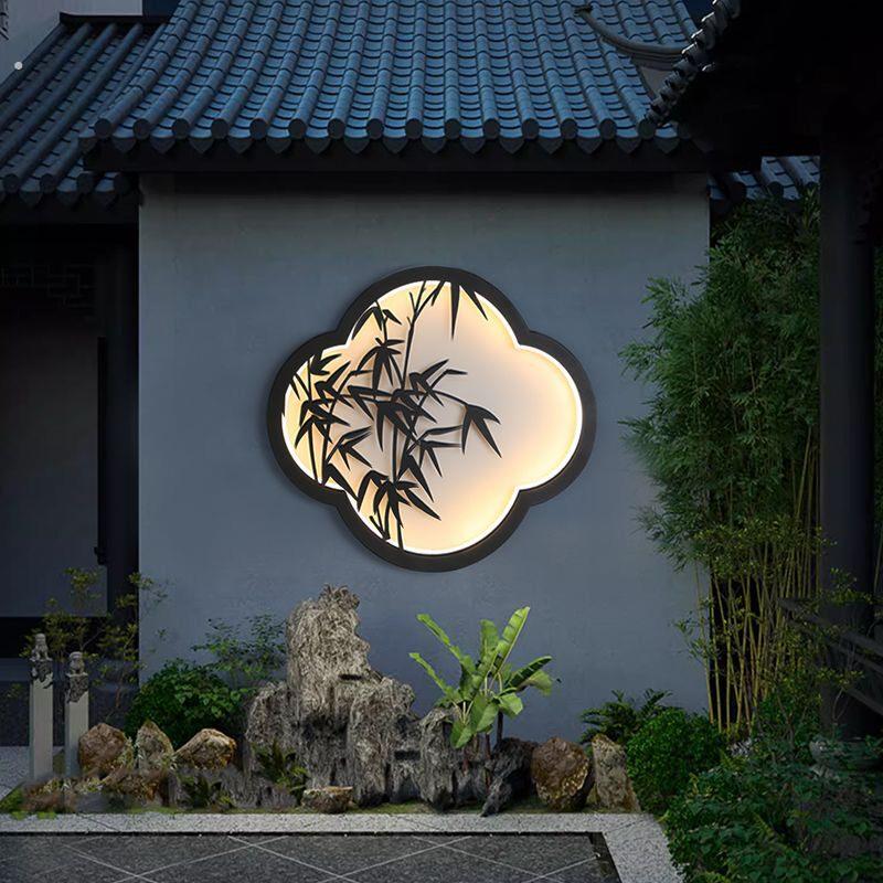 庭院灯太阳能户外灯中式别墅室外院子墙上灯防水新款围墙景观灯