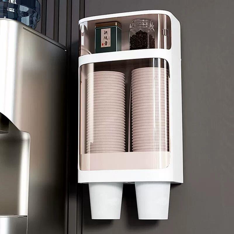 取杯器家用一次性杯子杯架放纸杯水杯收纳盒防尘免打孔储物置物架