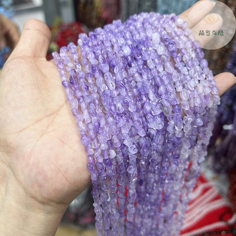4*6mm各种天然不规则有孔水晶碎石散珠半成品diy手链项链饰品配件