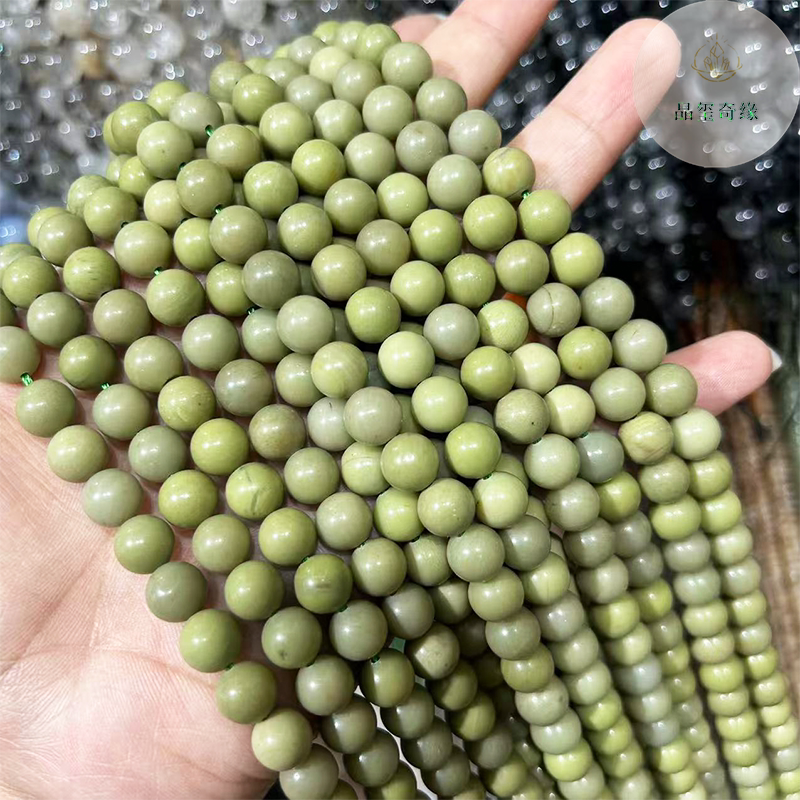 天然阿拉善玛瑙牛油果圆珠散珠DIY半成品手链项链饰品配珠材料