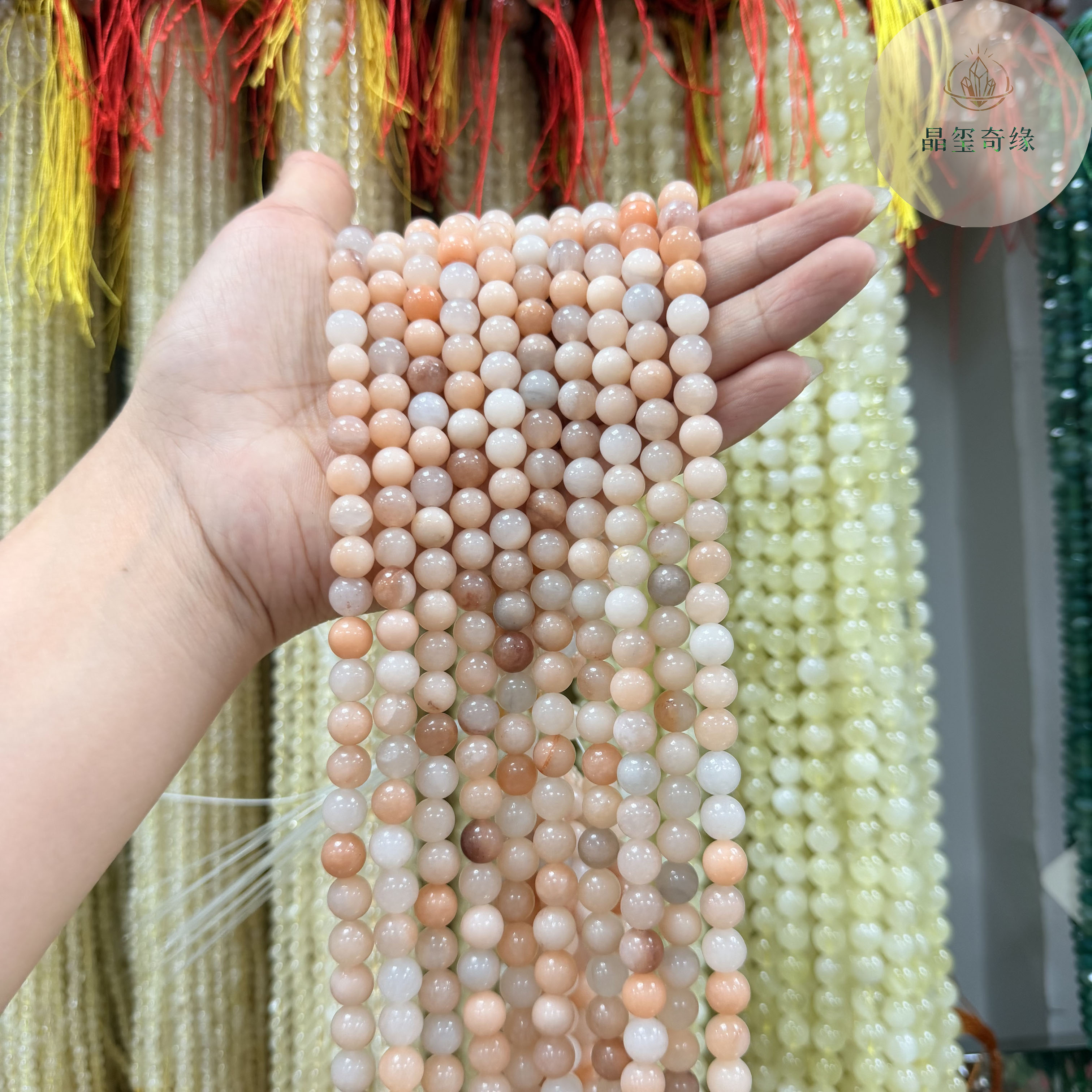 天然东陵玉圆珠红东陵 粉东陵散珠半成品DIY手工手链项链饰品配件