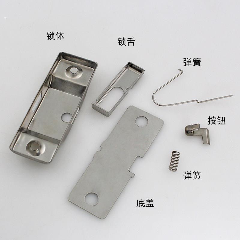 无框阳台玻璃窗户弹簧自动插销锁化妆室推拉移门窗锁扣不锈钢插销