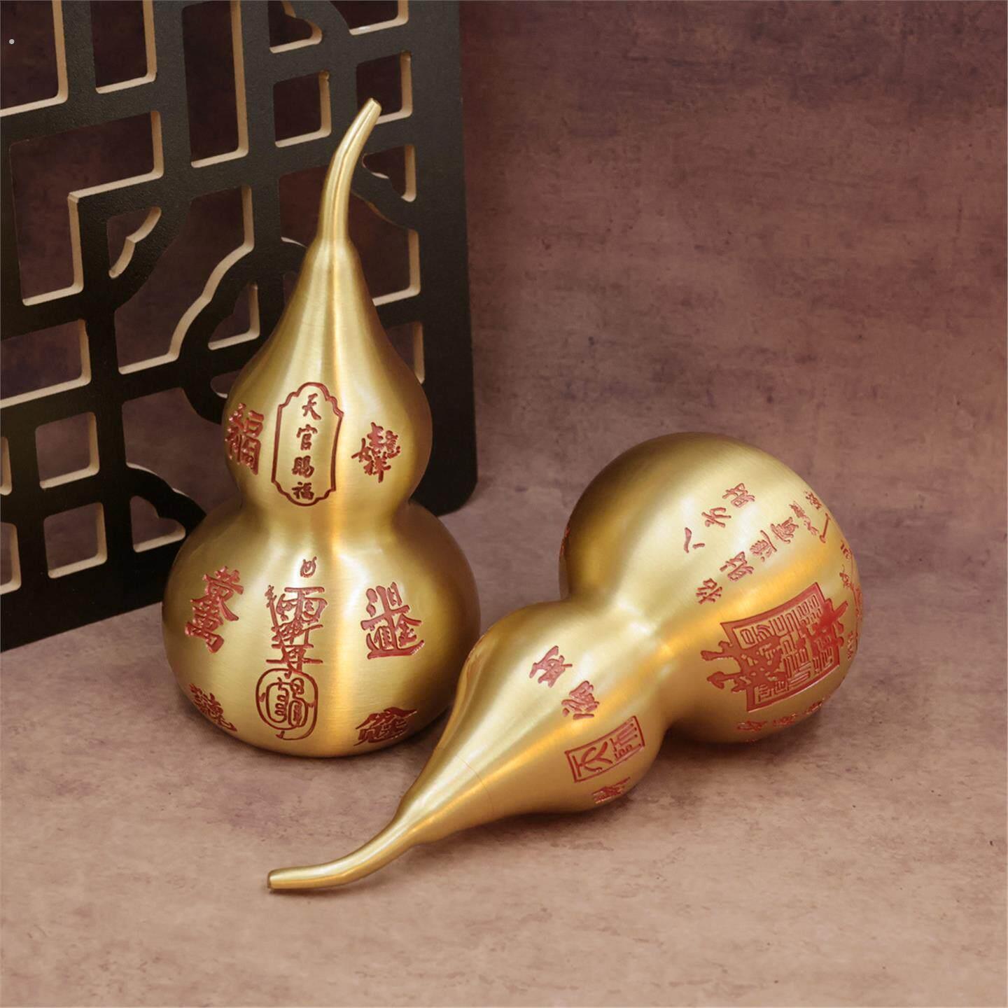 黄铜财库葫芦摆件铜葫芦带盖开口铜葫芦家居装饰工艺品