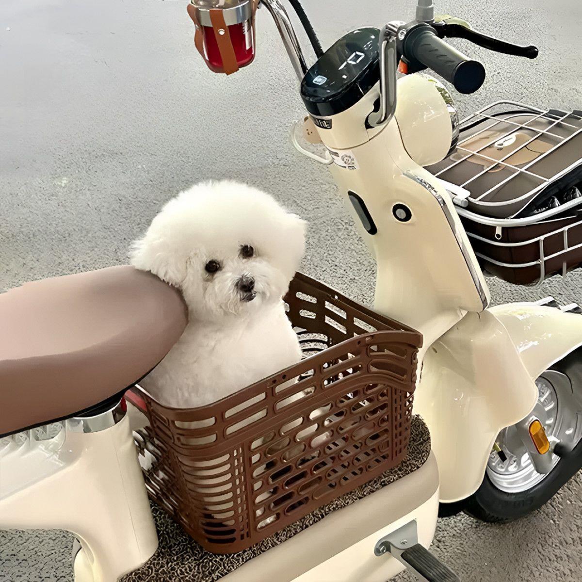 电动车狗狗座椅踏板宠物筐车内前置带车筐自行车篮子猫咪外出神器