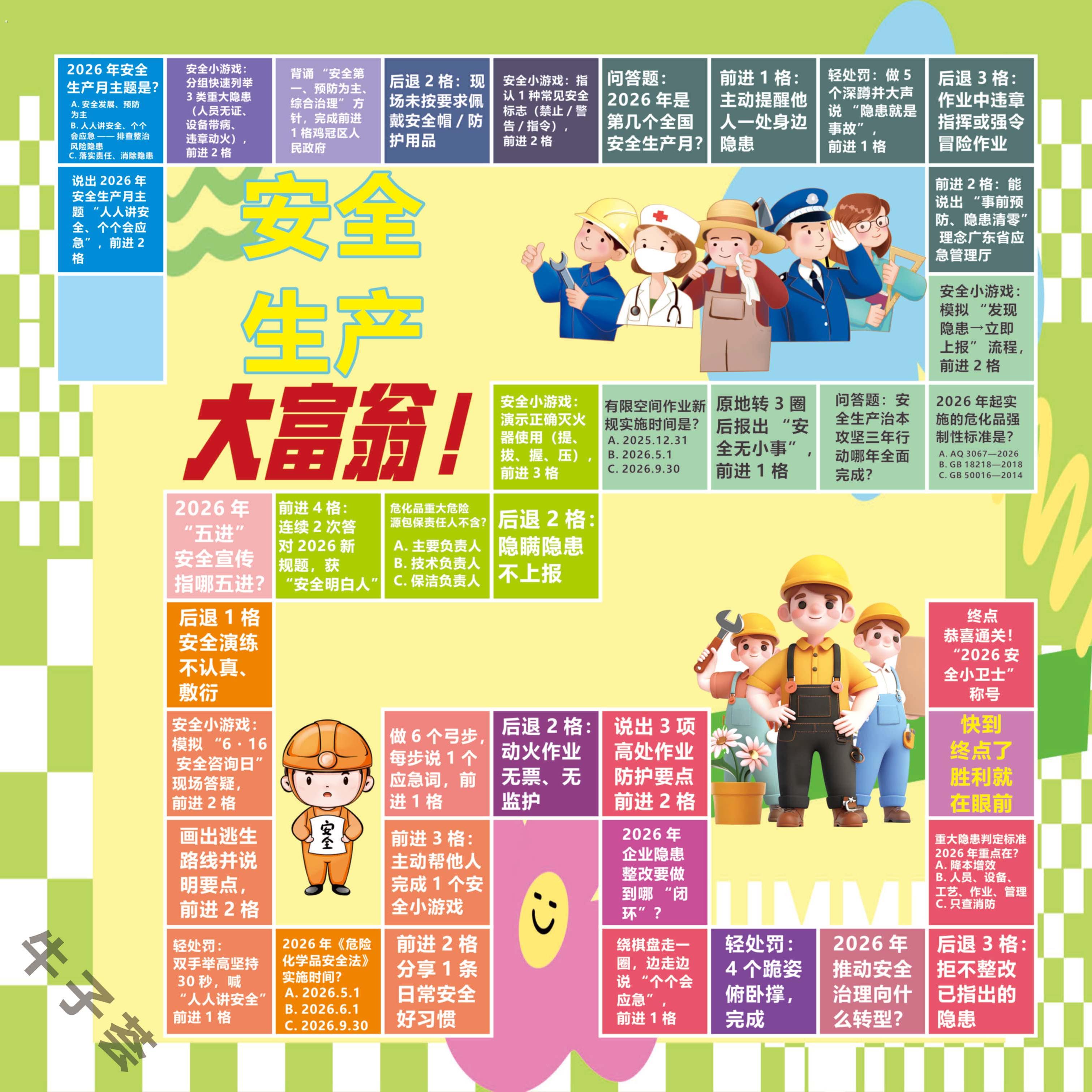 2026年安全生产宣传月飞行棋活动道具大型富翁真人游戏企业团建定