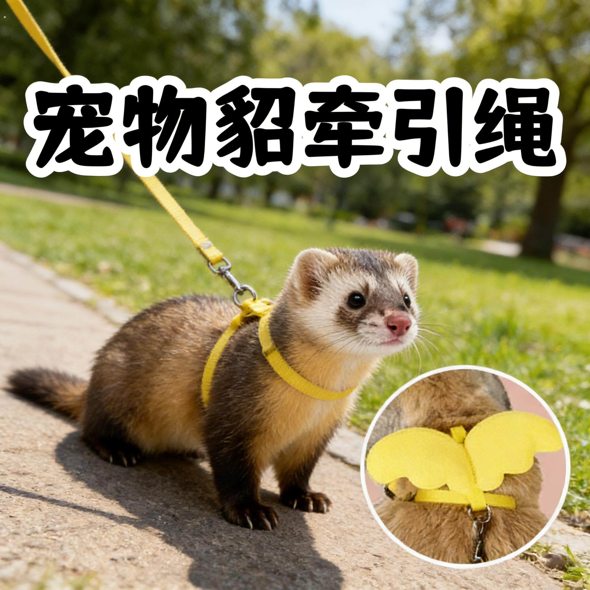 宠物貂专用牵引绳子可调节抱婴袋式外出遛貂神器安格鲁貂小号用品